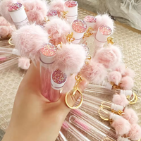 Logo personnalisé mini cils bobines de cils brosse de nettoyage dans le tube baguette de cils tube avec diamant brosse à cils jetable porte-clés