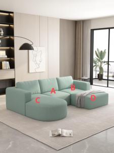 <span class=keywords><strong>Canapé</strong></span>-lit modulable américain, <span class=keywords><strong>canapé</strong></span>-lit sectionnel avec chaise et pouf, <span class=keywords><strong>canapé</strong></span> modulaire <span class=keywords><strong>convertible</strong></span> en forme de U <span class=keywords><strong>vert</strong></span> menthe - Product Image 2