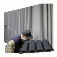 Échantillons Gratuits LEBK - Panneaux Muraux Composites Rainurés Extérieurs en WPC Gris, Imperméables, Résistants à l'Humidité et à Longue Durée de Vie