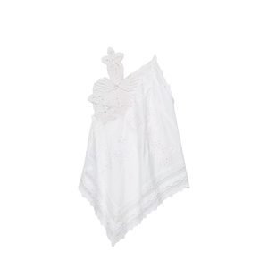 TAOP&ZA Nouveauté 2025 – Débardeur asymétrique ample et respirant pour femme, style vintage, tissé, écoresponsable, sexy, simple, à fleurs, avec rubans - Product Image 1
