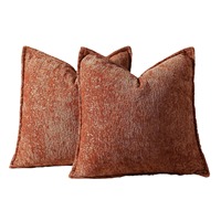 Coussin carré en chenille avec bordure passepoilée, motif imprimé personnalisable, garnissage polyester et coton PP, idéal pour maisons d'hôtes/hôtels