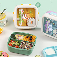 Boîte à lunch isotherme à double compartiment en plastique scellé de qualité alimentaire pour étudiants et employés de bureau, compatible micro-ondes