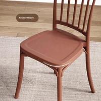 Chaise de salle à manger moderne minimaliste en plastique avec revêtement en cuir, modèle épaissi NB22, pour la maison, appartements locatifs, salles de banquet