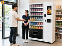 Distributeur automatique de nouilles avec eau chaude gratuite, écran 21,5 pouces, pour snacks et boissons, idéal pour les aires de restauration (vente en gros)