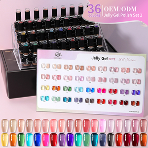 BORN PRETTY PRO 36 Farben Hema-freies Nude Jelly <span class=keywords><strong>Gel</strong></span> Nagellack-Set Professionelle Nagelprodukte Kristallklarer Nail Art <span class=keywords><strong>Gel</strong></span> Nagellack-Set - Product Image 2