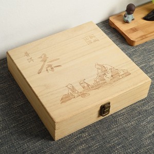 Wooden Tea <b>Cake</b> <b>Box</b> 357g Pine Handmade Rectangle <b>Gift</b> Packaging Fuding White Tea Pu'er Tea Storage <b>Box</b> - Product Image 1