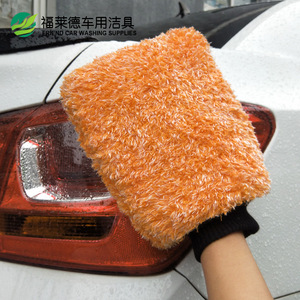 Gant de nettoyage de voiture en polaire orange 25x15x3cm pour l'entretien des vitres - Fournitures d'entretien automobile Friend - Product Image 2