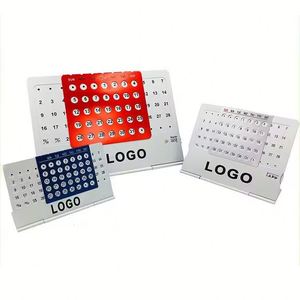 Calendrier de bureau pliable en métal OEM, cadeau promotionnel, de haute qualité, en aluminium, couleur personnalisée, sérigraphie - Product Image 3