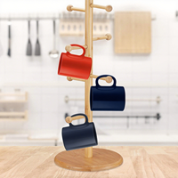 Porte-bretzels en forme d'arbre en bambou avec bras suspendus Donuts Bagels et support à crochet pour saucisses