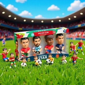 Set de Figuras de Acción de Estrellas de Fútbol Versión Q en Caja Sorpresa, Figuras Coleccionables de Fútbol para Regalo de Aficionados, Decoración del Hogar, Recuerdos de Fiesta, Juguete para Niños - Product Image 1