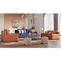 Canapé modulaire en cuir à succès, meubles de salon de villa, luxe, 3 places