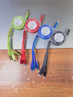 Kabel USB ke Micro USB Type-C 3-in-1 2.5A Pengisian Cepat PVC untuk Ponsel & Earphone
