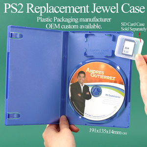 Boîtier de jeu de remplacement bleu SUNSHING avec support pour carte mémoire pour Playstation 2, boîtier de jeu vide en plastique PS2, support pour disque DVD - Product Image 1