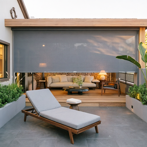 Persiana enrollable opaca con cremallera, antiinsectos, con canal lateral <span class=keywords><strong>de</strong></span> aluminio, tamaño personalizado para ventana <span class=keywords><strong>de</strong></span> habitación <span class=keywords><strong>de</strong></span> Holiday Inn - Product Image 1