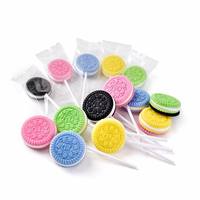 Sucettes en forme de biscuits aromatisées aux fruits, emballées individuellement 12g, les enfants adorent, l'emballage peut être personnalisé