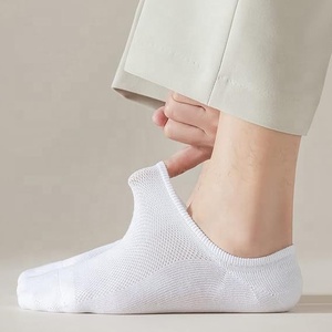 6 paires de chaussettes pour hommes en coton, grande <span class=keywords><strong>maille</strong></span> respirante, invisibles, anti-odeur, avec semelle en silicone antidérapante, bout renforcé, pour l'été et le bureau - Product Image 2