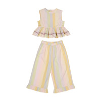 Ensembles de Vêtements Tendance pour Filles 2026 – Nouveauté Été Personnalisée : Ensemble Haut à Bretelles Manches Courtes en Coton Brodé Floral et Dentelle Style Pastoral Ins