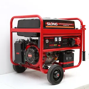 Slong SL8000E-DVI 7kw 8kw 220V 380V Benzine Generator Dual Spanning Gelijk Vermogen Benzine Generator