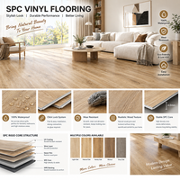 Plancher en vinyle SPC de luxe imperméable de qualité supérieure, plancher en PVC personnalisable pour une utilisation en intérieur, salon
