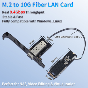 M.2 to 10G SFP+ <b>Adapter</b> MR27F12 10GbE Fiber NIC PCIe 3.0 Low Power 1.79W Internal Wired NGFF for Desktop in Stock 10Gbps Network - Product Image 1