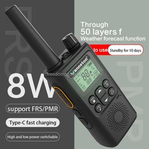 Wanneton F8 8W Mini Walkie-Talkie de Alta Potencia, Radio Bidireccional Portátil con Pronóstico del Tiempo Multifunción PMR 446 FRS - Product Image 1