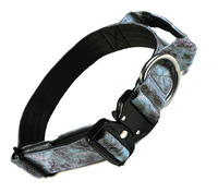 Collier tactique pour chien en nylon solide durable de 1,5 pouce de large, doublure rembourrée douce et confortable, lavable, boucle en métal à dégagement rapide