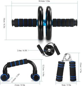 Set Combinado Mayorista para Fitness en Casa: Rueda Abdominal, Cuerda para Saltar, Dispositivo de Fuerza de Agarre y Soporte para Flexiones, Fabricado en ABS y EVA - Product Image 4