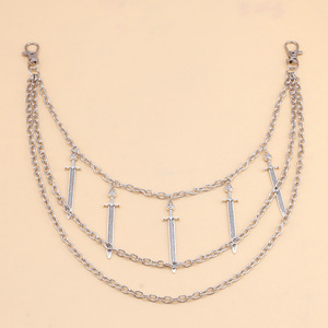 Colgante de espada, cadena de cintura multicapa, cadena corporal estilo punk de aleación de zinc, accesorio de moda para fiestas - Product Image 3