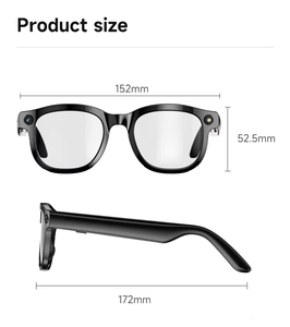 Gafas Inteligentes Negras con Asistente de Voz IA, Cámara Bluetooth, Traducción, Lentes Polarizadas, Montura de PC Semi-Sin Aro - Product Image 5