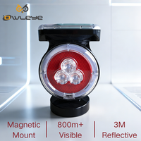 Beacon Surya dengan Basis Magnetik Kuat, Material ABS/PC, Jangkauan 800m untuk Keamanan Lalu Lintas, Kendaraan & Peralatan Konstruksi