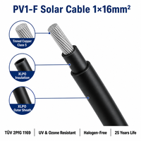 PV1-F Solarkabel 1x16mm² TÜV-Zertifiziert Verzinntes Kupfer Photovoltaik-Kabel 1500V DC XLPO Halogenfreier Solarmodul-Draht