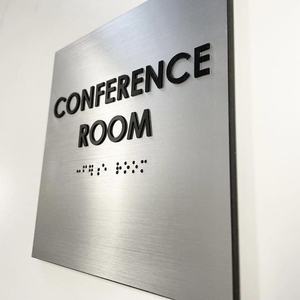 Señalización Táctil en Braille para Baños Accesibles para Discapacitados, Personalizada, <span class=keywords><strong>de</strong></span> Aluminio Cepillado, Impermeable, con Logotipo Personalizado - Product Image 6