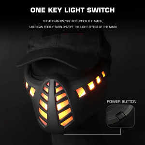 Năm mới phụ nữ đen Nylon Facial Mask Halloween Giáng sinh Cosplay Đảng Tactical LED mặt nạ - Product Image 4