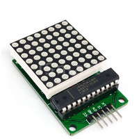 MAX7219 modul matriks Led titik 8*8 modul kontrol tampilan LED MCU modul antarmuka 5V Input keluaran 8x8 katoda umum