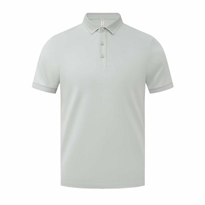 Polo Shirt Cotton Blend Solid Color Unisex Breathable Summer Workwear Thin Fit With Label - Product Image 4