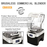 Licuadora Comercial Profesional con Programación Computarizada, Cubierta Insonorizante, Motor sin Escobillas, Máquina para Hacer Smoothies, Trituradora de Hielo, Uso en Restaurantes