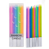 Bougies d'anniversaire en spirale arc-en-ciel pour enfants, logo personnalisé, lot de 10, bougies en plastique pour gâteau, pour anniversaires, fêtes de fin d'année, Nouvel An