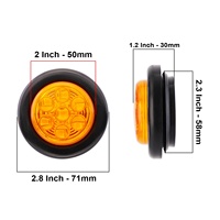 Promotion : Feu de position latéral rond à 7 LED de 2 pouces (50 mm) pour camion, 12V 24V, encastré avec montage par œillet, rouge, ambre, blanc, pour camion, remorque, camping-car
