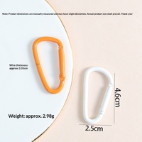 Mousqueton en alliage de zinc coloré, minimaliste, avec peinture émaillée, type D, forme gourde, pour bijoux, accessoires de porte-clés DIY, sacs et poupées