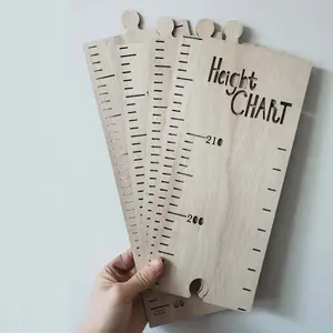 Wood Height Ruler Kids Height Wall Sticker Growth Chart