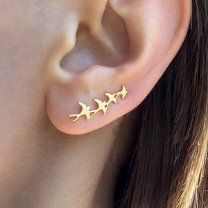 <span class=keywords><strong>Orecchini</strong></span> <span class=keywords><strong>Asimmetrici</strong></span> alla Moda per Donne, Placcati in Oro, <span class=keywords><strong>Argento</strong></span> 925, a Forma di Rondine - Product Image 6