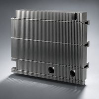 Heatsink Sirip Zipper Kepadatan Tinggi, Pencetakan CNC, Aluminium 6063, Plat Dasar Tembaga C1100 untuk Server CPU GPU Power Inverter