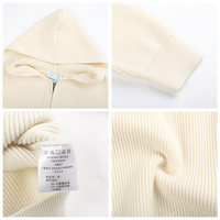 OEM ODM Herren Strickjacke mit Reißverschluss und Kapuze, gerippt, vertikal gestrickt, Kapuzenjacke aus recyceltem Stoff, Herrenpullover