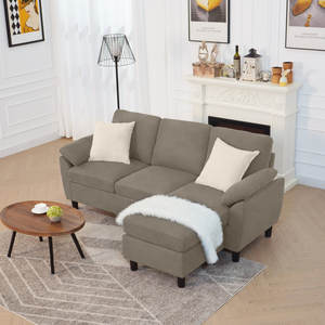 Muebles de Sala de Estar de Diseño Moderno y Lujoso, <span class=keywords><strong>Chaise</strong></span> <span class=keywords><strong>Longue</strong></span>, Sofá Modular Seccional en Forma de U, Tapicería de Tela Plegable - Product Image 5