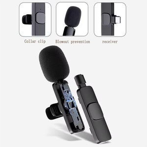 K8 K9 không dây loại C microphone lavalier mics cho điện thoại 2 trong 1 sạc điện thoại di động microphone di động phát sóng trực tiếp - Product Image 6