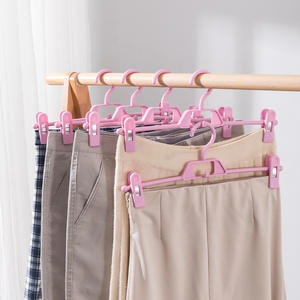 Plastic Clothing Suit Skirt Shirt Dress Pants Coat Hanger With <b>Clips</b> Plastic Cheap Pants Hangers - Product Image 3