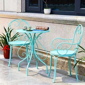 Outdoor Round <b>Table</b> Chair Set Casual Leisure Furniture for Courtyard Balcony Garden Milk Tea Shop & Commercial Use - Product Image 4