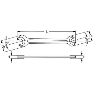 HEYCO 00895121336 Llaves de mandíbula abiertas de doble extremo - Product Image 2