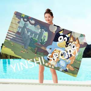 Fabricantes Odm Custom blueys Impreso <span class=keywords><strong>Toalla</strong></span> de playa de microfibra <span class=keywords><strong>Toalla</strong></span> de playa de baño personalizada de secado rápido grande con logotipo - Product Image 4