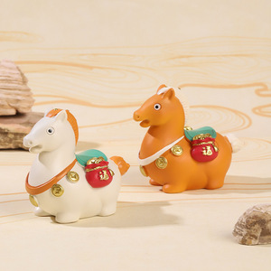 <b>Little</b> Fatty <b>Horse</b> Resin Figurine Chinese New Year Zodiac Souvenir Cultural Gift Set - Product Image 4